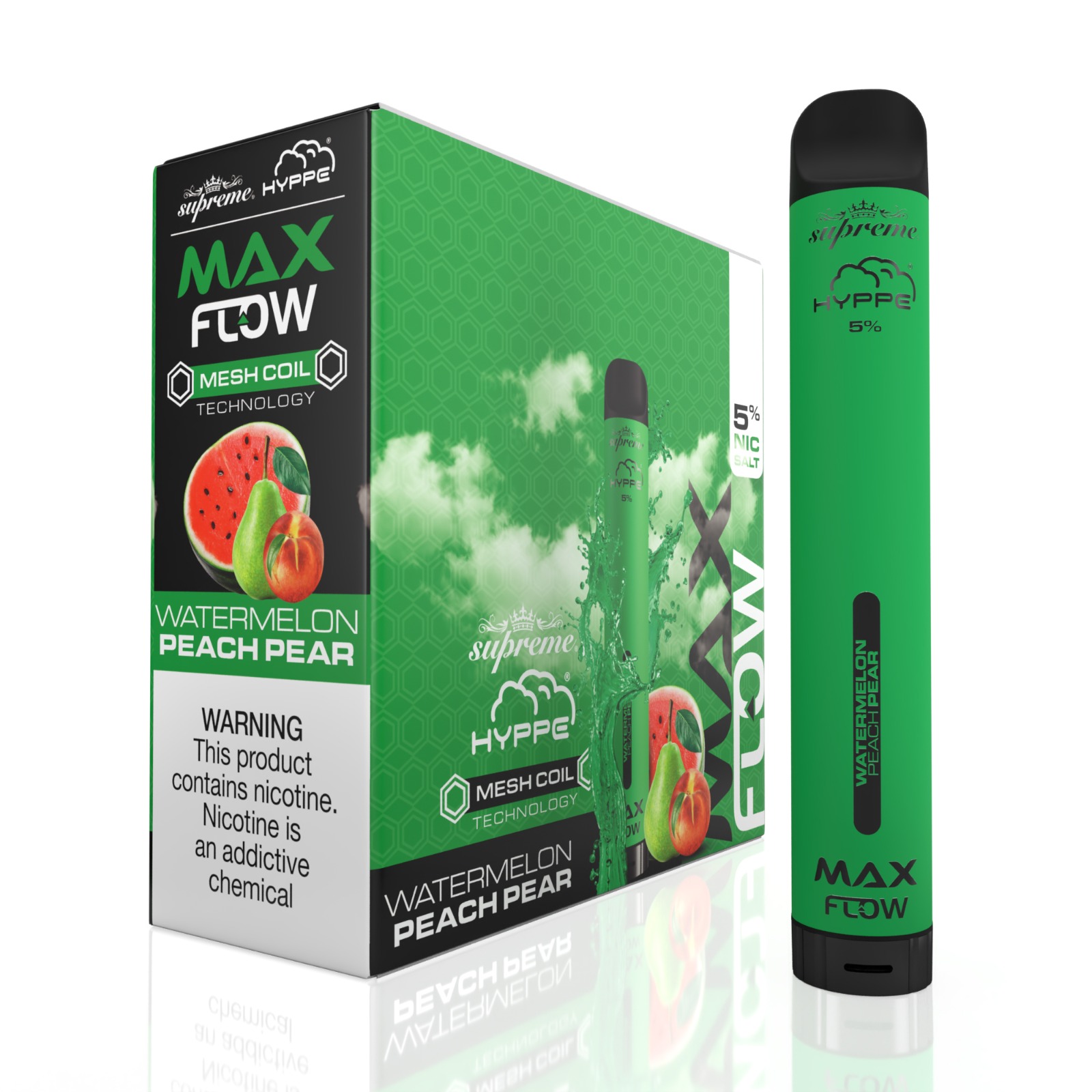 elfbar elfa master akku Hyppe Max Flow Watermelon Peach Pear Disposable Vape