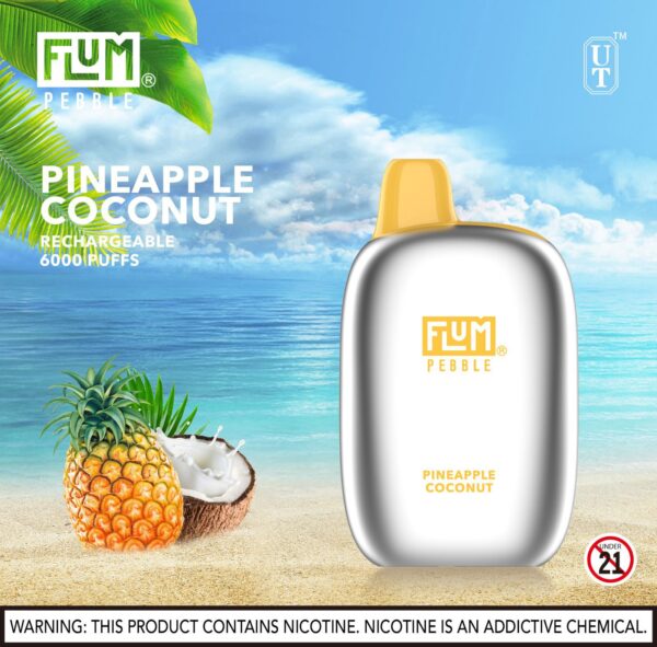 Hot Fudge Flum Pebble Flum Pebble 6000 Puffs Rechargeable Disposable Vape  14mL 5% Nic .95